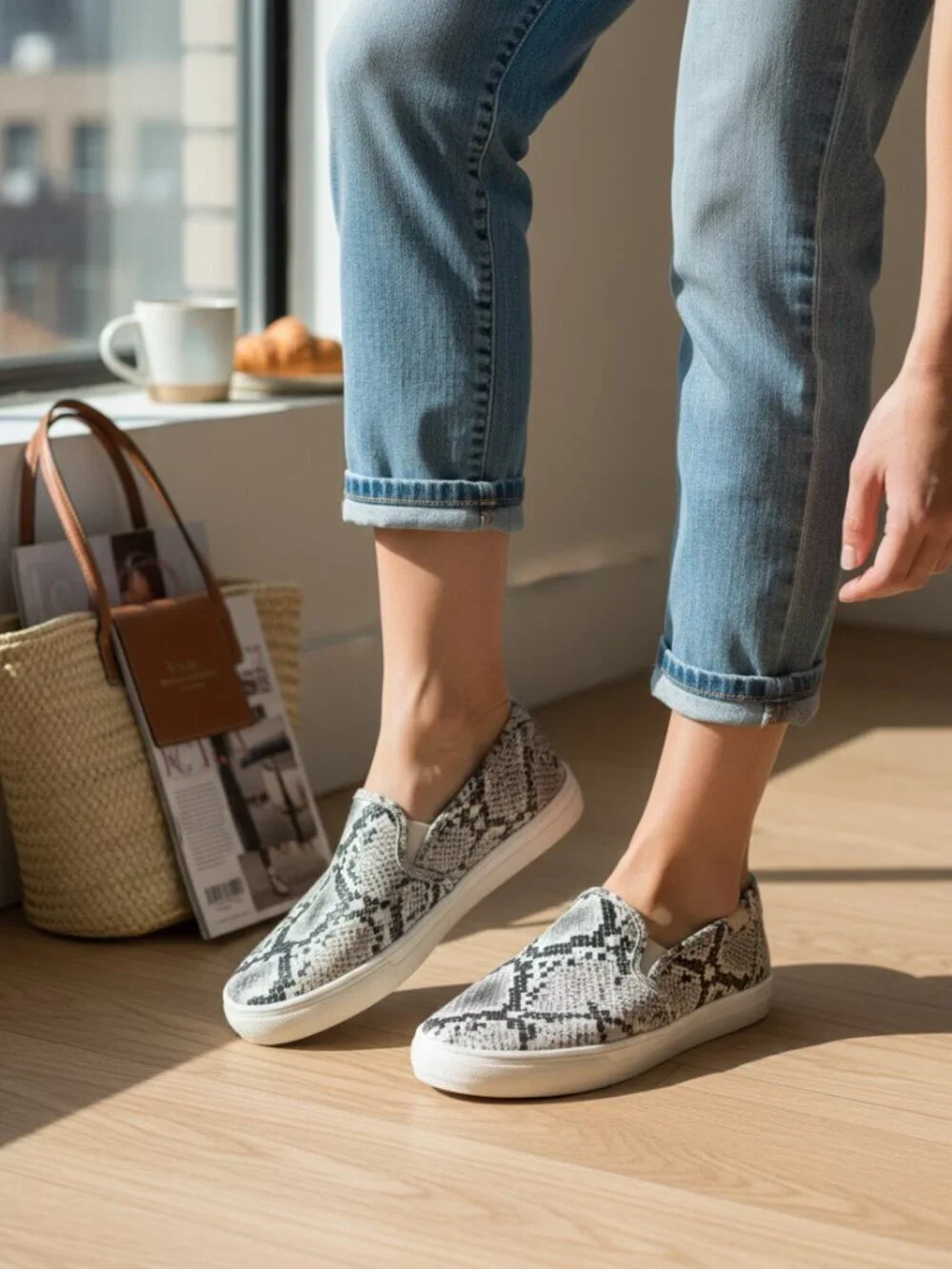 Keds for Kate Spade Sneaker Women's Snake Print Slip On Loafer Shoe size 6